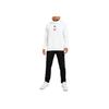 adidas Manchester United Leisure Series Logo Print Long Sleeve Hooded Sweatshirt Sports Casual Pullover Men White HE6643