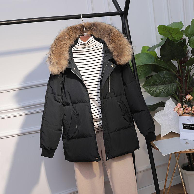 Women's Short Down Jacket with Large Fur Collar, 2024 Petite Slimming Style, Clearance Sale