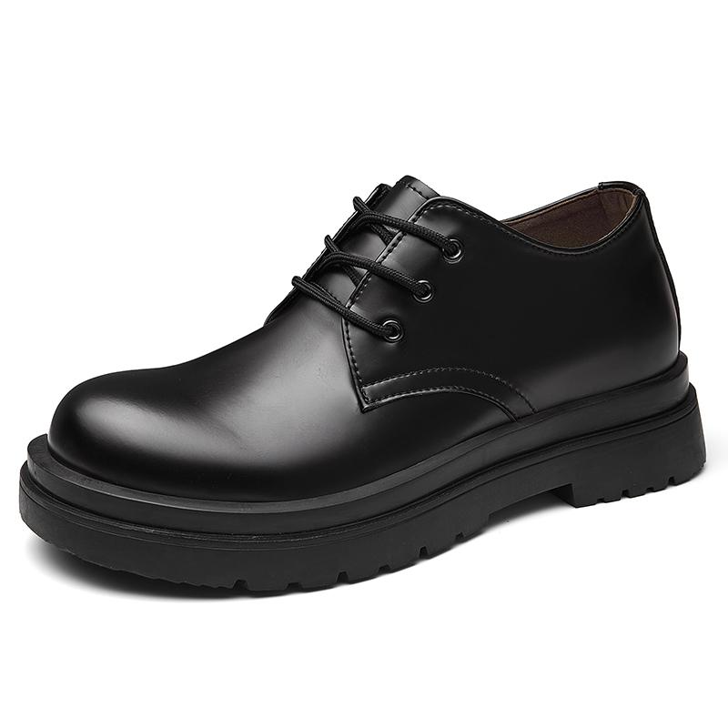 

Genuine Leather Men Shoes Oxford Shoes Fashion Trend Casual Shoe Breathable Leisure Male Sneakers Non-slip Formal Dress Footwear 44 чорний