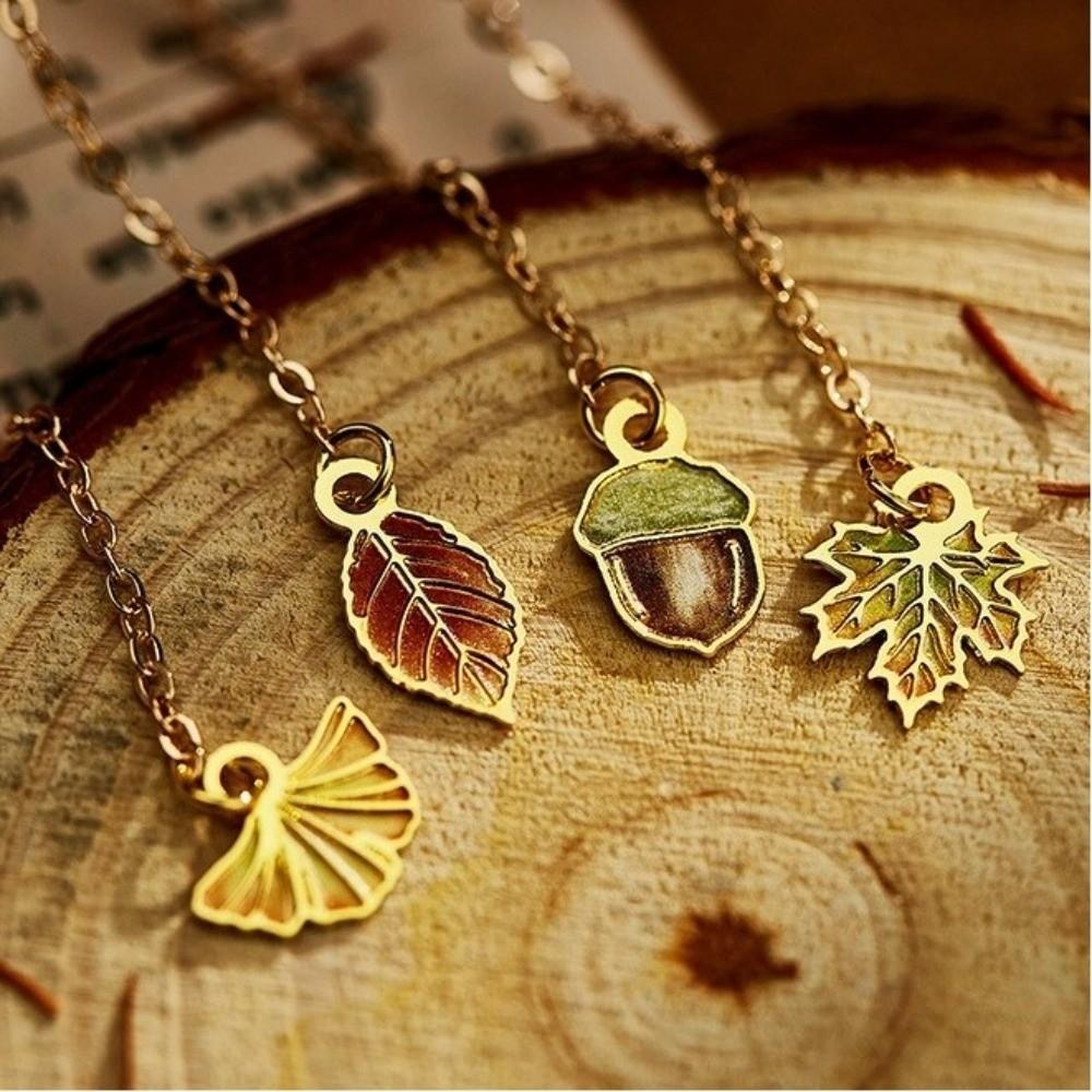 S kovovým řetízkem přívěsek Dubový list Záložka do knihy Meruňkový list Nástroj pro čtení pro studenty Kovová záložka list Javorový list Studentské psací potřeby