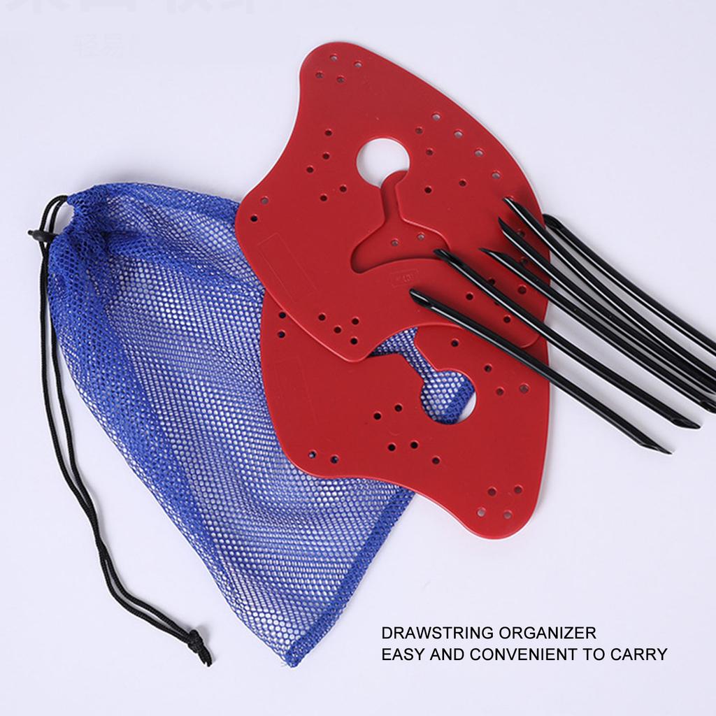 1 Pair Hand Paddles for Swim PP Silicone Adjustable Hand Fin Flipper Flat Paddle Swimming Training Aid for Men Women Children Red M