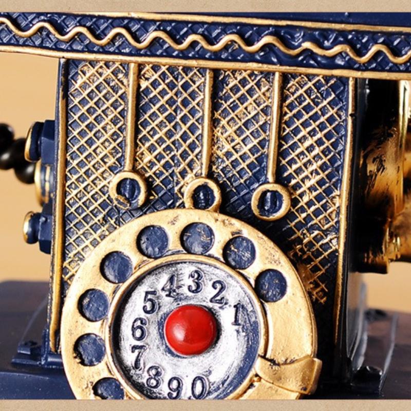 Vintage Telephone Model Piggy Bank Old Style Telephone Resin Sculpture European Home Decoration Desktop Ornaments Accessories
