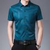 Summer Men Short Sleeve Shirt Fashion Casual Lapel Plaid Shirt