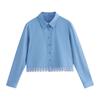 INMAN Women's Pure Cotton Embroidered Long-Sleeve Commuter Shirt