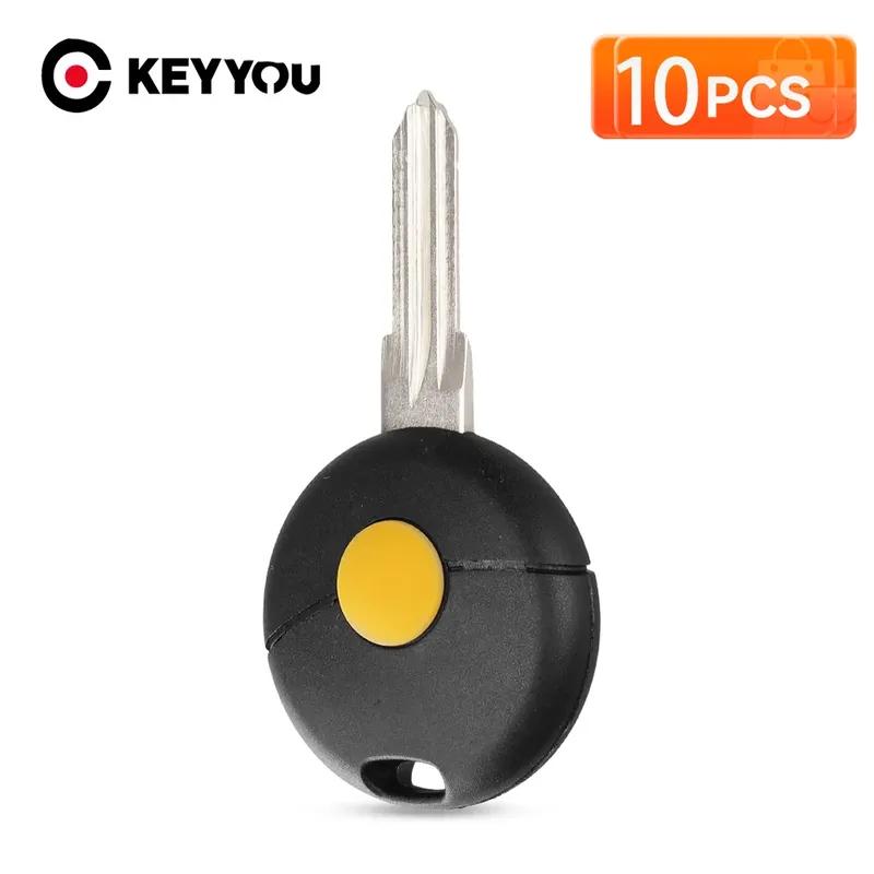 KEYYOU 10Pcs 1 Button For Benz Mercedes Smart Fortwo 450 Cabrio City Cross Forfour W124 W202 W210 Remote Car Key Shell Case Fob