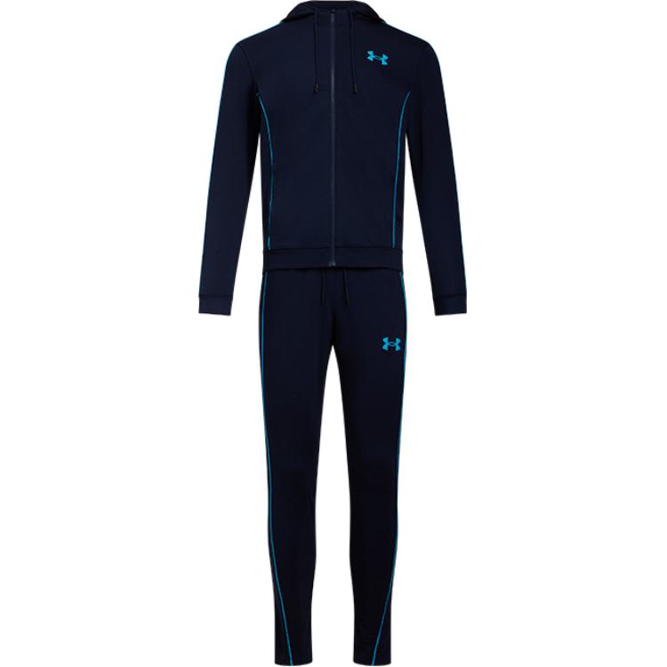 Under Armour Slim Fit Comfortable Stylish Tracksuit With Drawstring Pants Men Tracksuits Navy-Blue 1390152-410