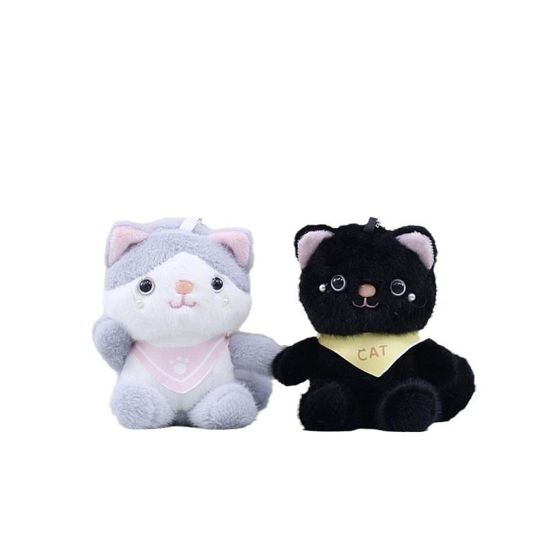 Adorable Cat Plush Keychain With Cute Scarf Design Perfect For Bags And Dolls