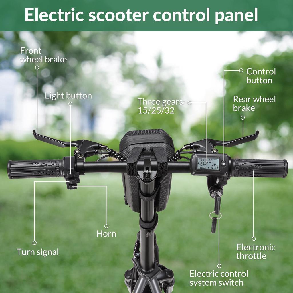 K14 Foldable Electric Scooter for Adults – Long Range 36V 15.6Ah Battery, 14" Tires, 350W Motor, Dual Disc Brakes, Commuter E-Bike with Basket