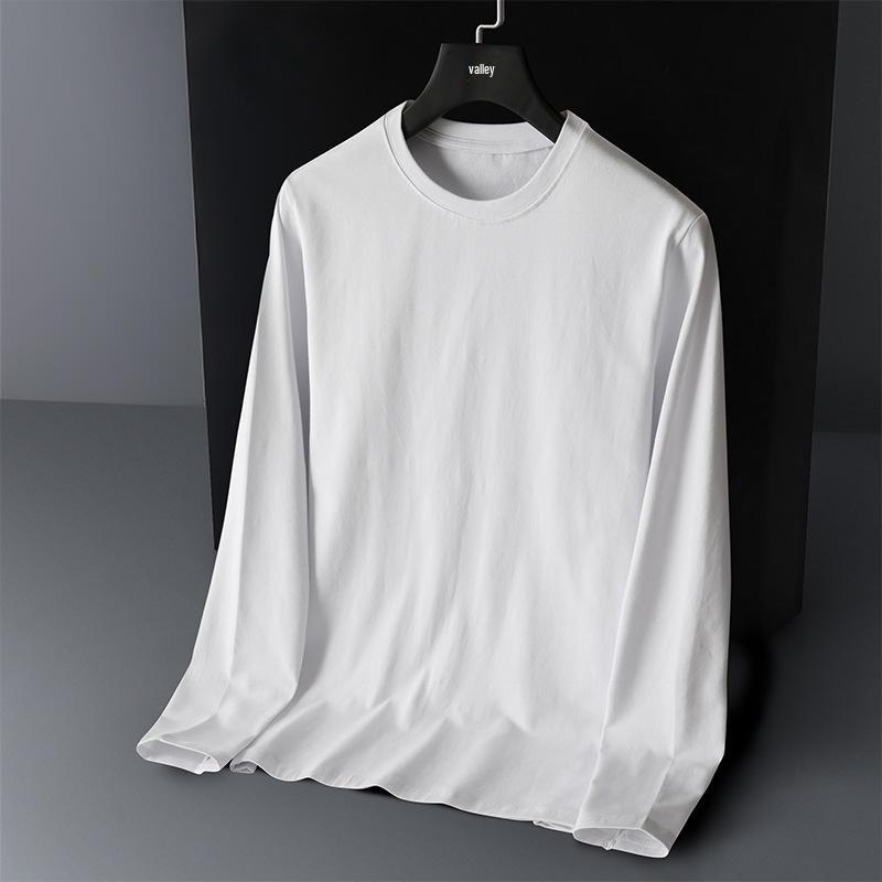 Men's Plus Size Autumn Round Neck Long Sleeve Solid Color Loose Fit T-Shirt