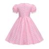 Fashion Children's Short-sleeved Polka Dot Dress With Baby Collar