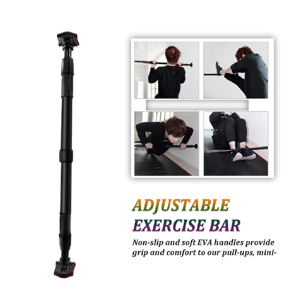 Adjustable Doorway Pull Up Bar Door Horizontal Bars Exercise Home Workout Gym Chin Up Training Bar Sport Fitness Equipments Black+Red