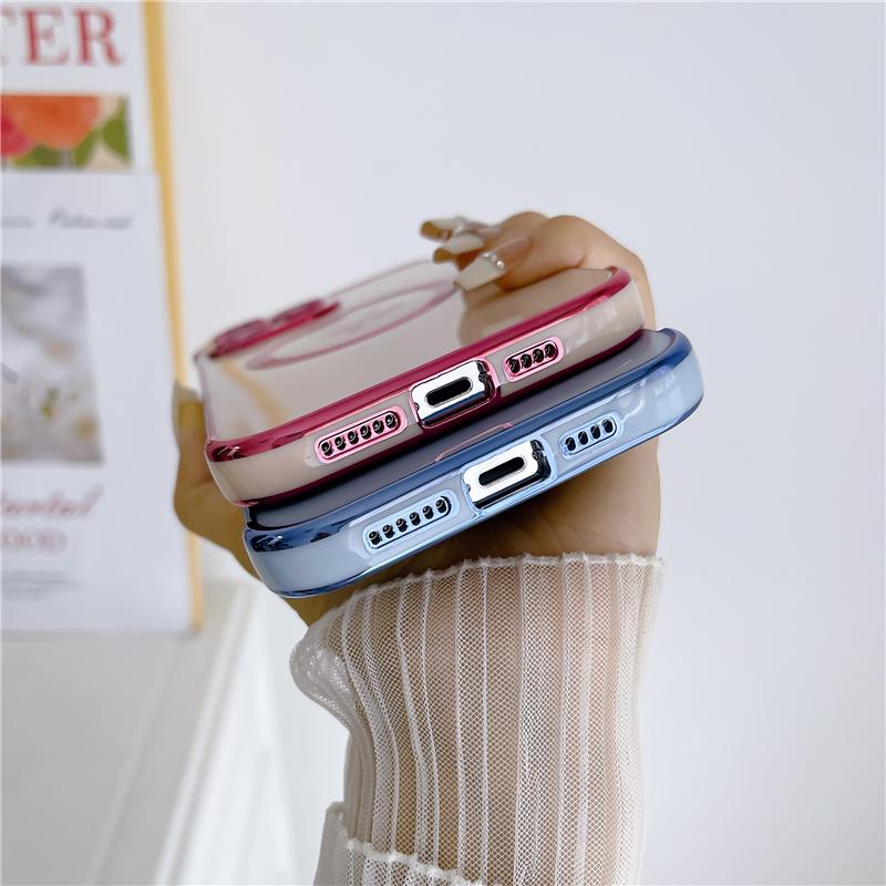 Luksusowa powłoka Rose Flower Frame Magsafe Magnetic Phone Case do iPhone'a 11 12 13 14 15 Pro Max Osłona obiektywu na etui 14 Plus