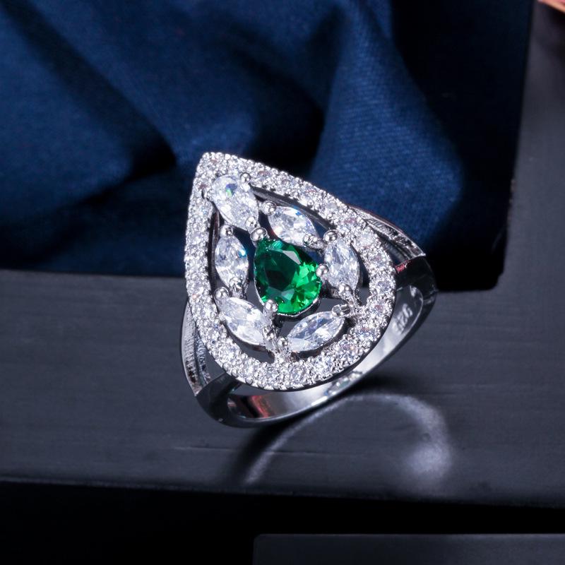 Temperament Popular Ring, Environmentally Friendly Copper-Plated Real Platinum Slightly Inlaid Aaa Zircon Ring, Jewelry