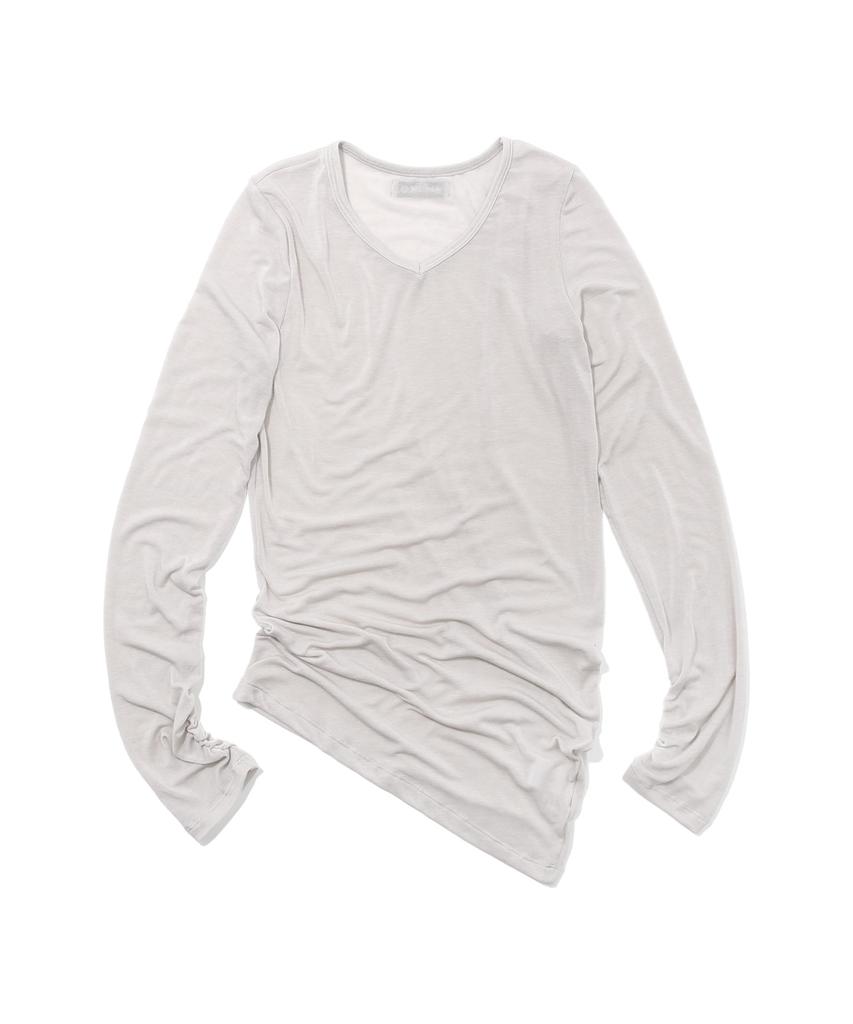 KIJIKO Ke311. Curved Sheer Tee Gray