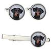 Dobermann, Doberman Pinscher, Dobie II - Cufflinks and Tie with Your Photo, a Suit Decoration, Men's Jewelry from the Brand.