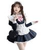 KALAOK Dienstmädchen Cosplay Langarm Halloween Niedlich Größe 3XL Kleid, Uniform, Café, Kostüm, Kleid, Schwarz,