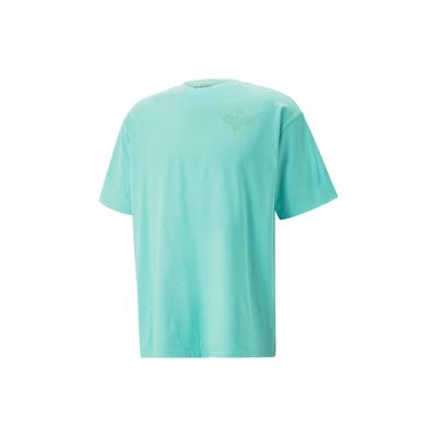 X Melo Boxy Tee Solid Color Crew Neck Casual Short Sleeve T-Shirt Men Tops Light-Green 621703-01