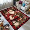 Dywanik z motywem Świętego Mikołaja i Bałwana, dywanik na krzesło z motywem świątecznym do salonu, sypialni, biura, antypoślizgowa mata wejściowa