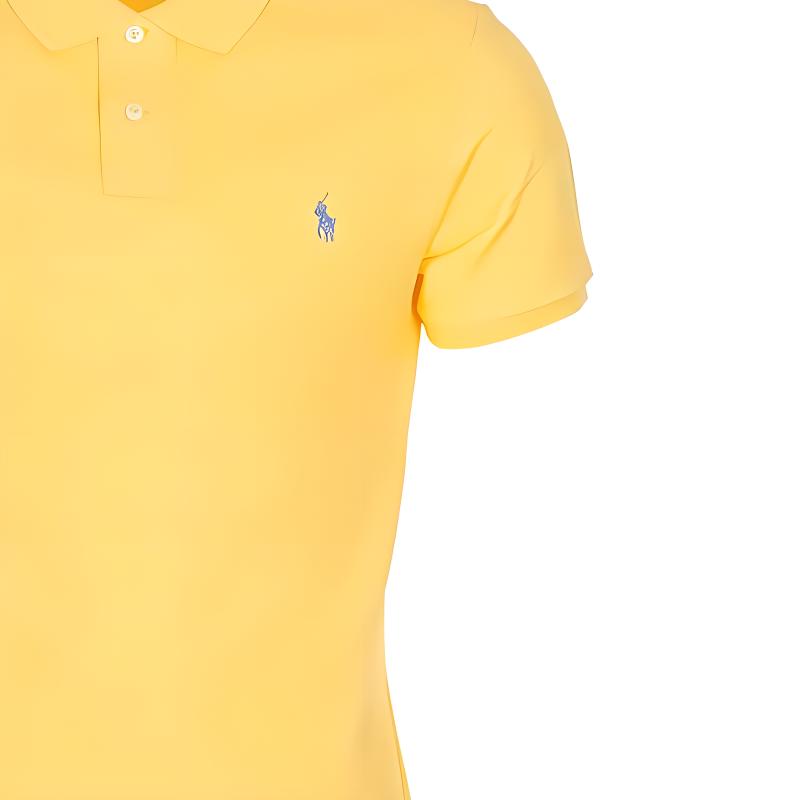 Polo Ralph Lauren Logo Embroidered Slim Fit Short Sleeve Polo Shirt Men tops Yellow 710680784-361