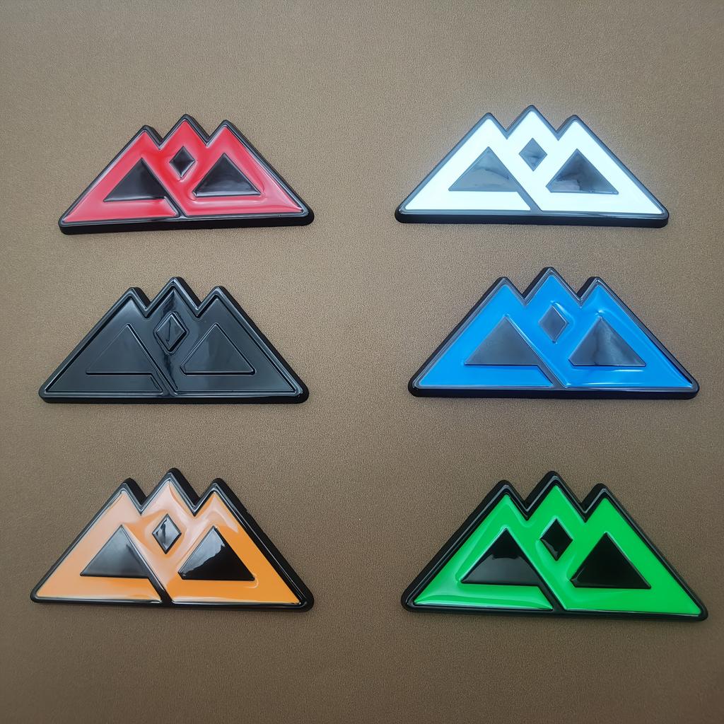 3D Metal Snow Mountain Logo Car Side Fender Rear Trunk Emblem Badge Sticker, Car Front Grill Badge, Car Decoration Additions