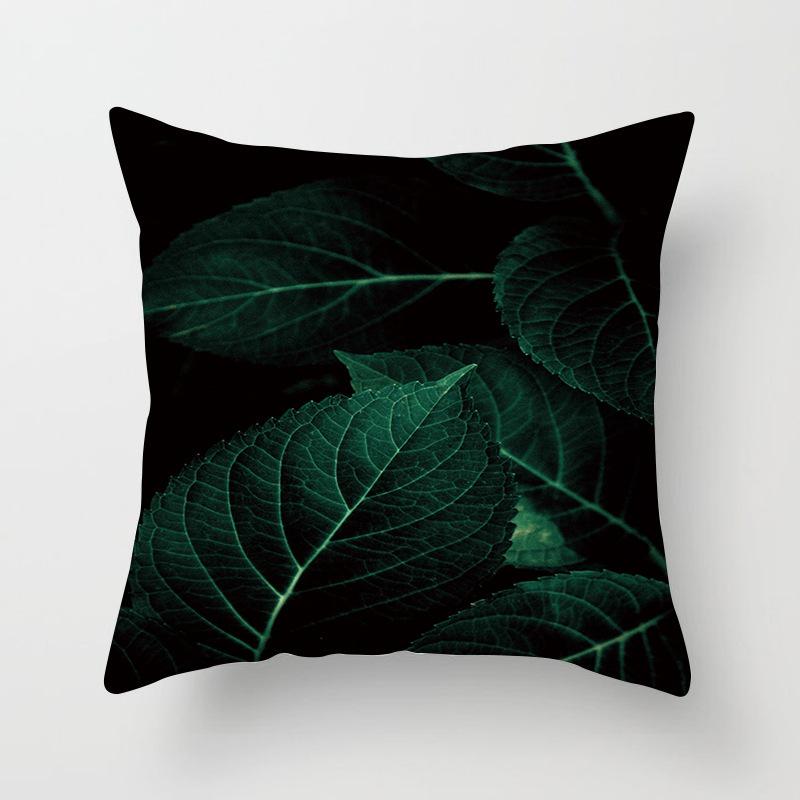 Summer Tropical Floral Cushion Cover Home Decor Office Sofa Pillowcase Green Plant Throw Pillowcase