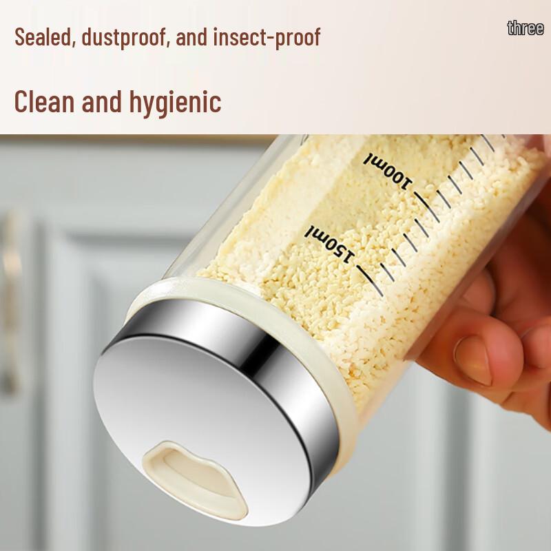 Yingbai Modern 5-Piece Rotating Glass Spice Jar Set with 3-Tier Rack