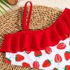Newborn Baby Girl 2Pieces Swimsuits Set Summer Strawberry Print Beachwear Cute Bathing Suits Toddlers Vest and Shorts Swimwear
