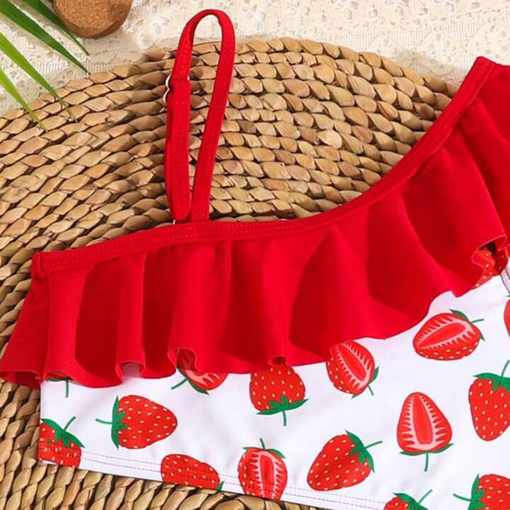 Newborn Baby Girl 2Pieces Swimsuits Set Summer Strawberry Print Beachwear Cute Bathing Suits Toddlers Vest and Shorts Swimwear