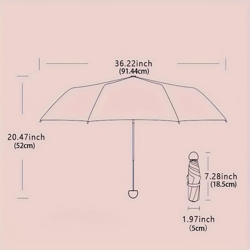1pc 5-Fold Lightweight Mini Umbrella,Windproof Compact Travel Umbrella ,Durable Design,Portable for Commuting,Office,Daily Use