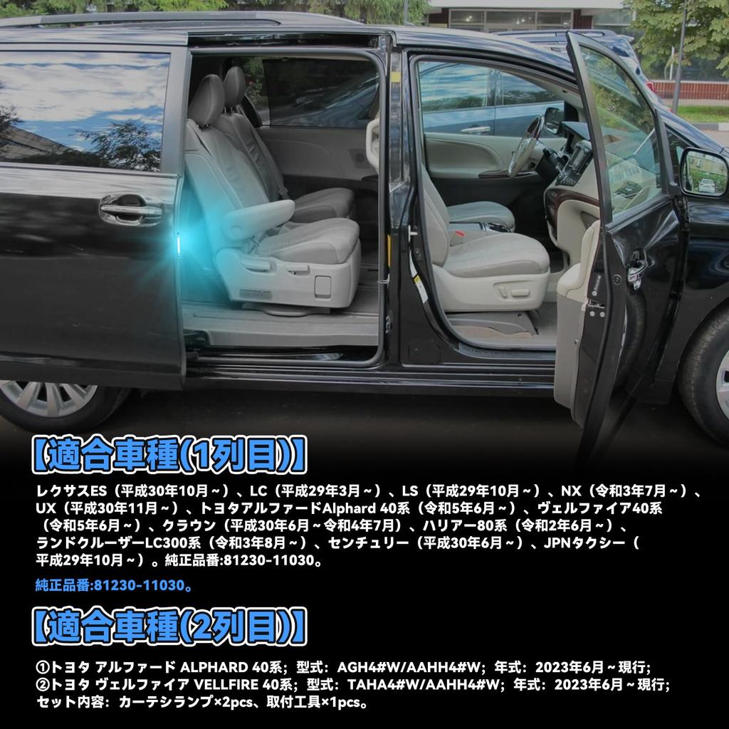 GemPro Alphard 40 Courtesy Lamp, Third Row, Vellfire 40 Series, Sliding Door Spot Lamp,
