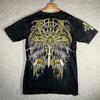 Y2K Affliction Arkaik Grunge All Over Print Tee Shirt Tshirt Size L