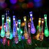 Solar LED Water Drop String Lights, Battery/USB, Waterproof, Indoor/Outdoor Festival Decoration