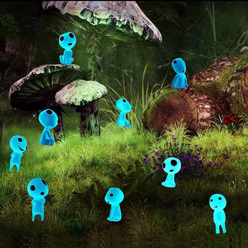 10Pcs Luminous Resin Ghost Figures, Miniature Alien Decor For Aquarium, Diy Terrarium Crafts, Halloween Outdoor Decorations