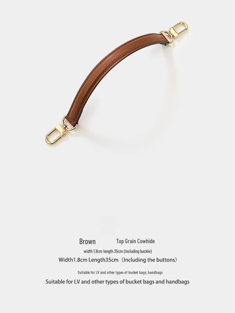 Luxury Genuine Leather Handbag Strap for LV Bucket Bags - European & American Style