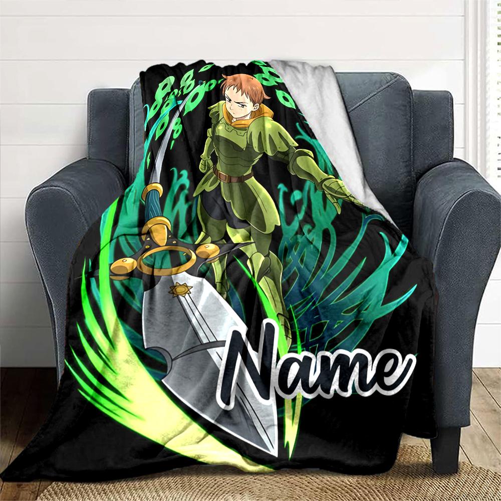 Customizable Seven Deadly Sins3 Throw Blanket – Personalized Name, All-Season Cozy Snug Blanket, Machine Washable, Personalized Blanket