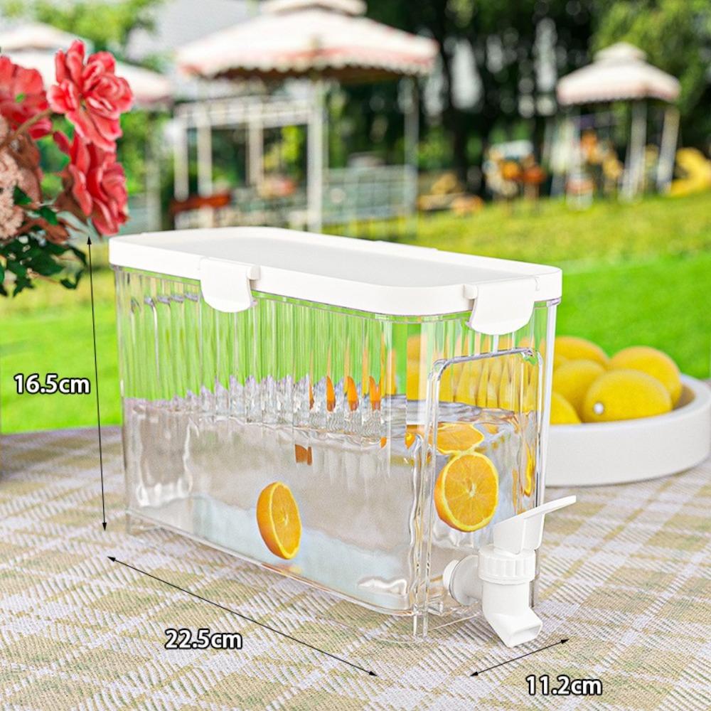 Bouilloire Froide Transparente pour Réfrigérateur Grande Capacité Distributeur de Boissons Glacées Pichet à Jus Camping en Plein Air