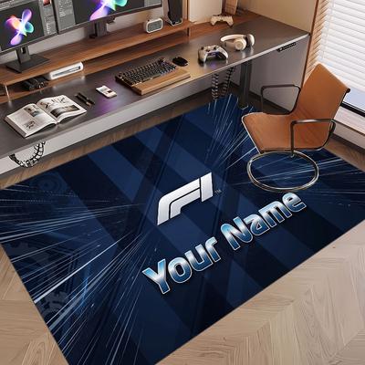 Custom Rug F1 Pattern Print Name Text Soft Non‑Slip Floor Carpet for Home Indoor Decoration