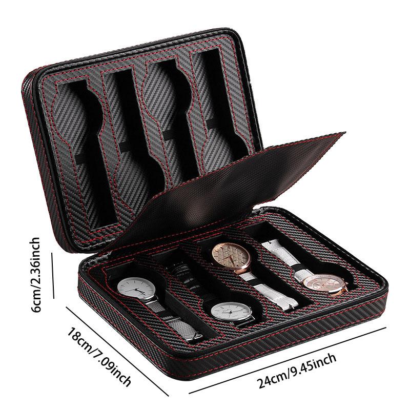 Delesys 2/3/4/8 Slots Embedded Portable Travel Storage Bag For Watch/Daily Necessities Storage Box Leather Zipper Watch Box