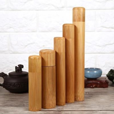 Eco-friendly Natural Holder Bamboo Handmade Jar Organizer Storage Box Tea Canister Container