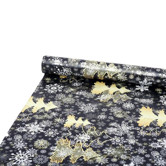 Christmas Wrapping Paper Roll 17 Inch x 120 Inch Snowflake Bow Jumbo Roll Vintage Holiday Gift Wrap for Christmas Parties Supplies