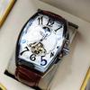 Men'S Mechanical Watch Waterproof Wine Barrel Type Hollow Belt Men'S Watch Personality Social Guy Watch Men