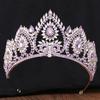 DIEZI Baroque Princess Green Purple AB Crystal Tiara For Women Girls Wedding Party Luxury Vintage Queen Crown Hair Accessories