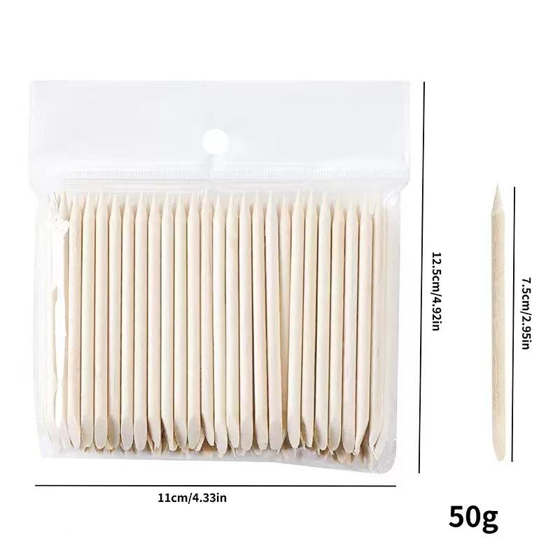 

Nail Art Orange Wood Stick Set - 100pcs, 11.4cm & 7.5cm Beech Wood Sticks