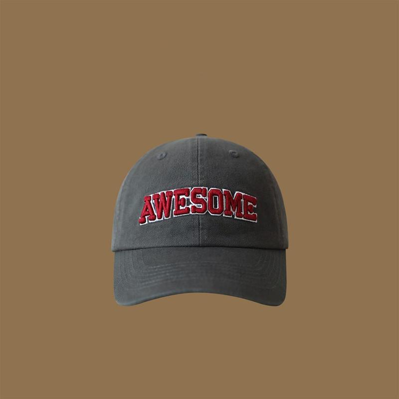 

2024 new hat Dongdaemun hipster with cap student versatile soft top baseball cap One size (55-61cm) head circumference adjustable темно-сірий