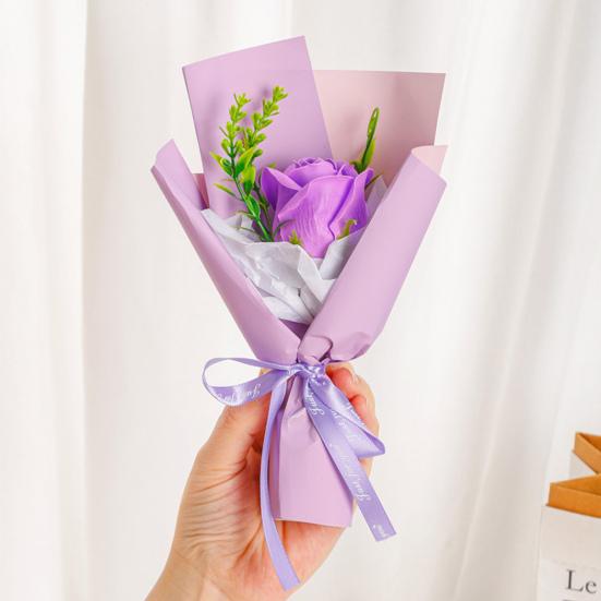 Mini Fake Rose Bouquet Handcrafted Soap Flower Petals Artificial Floral Decoration Valentine's Day Anniversary Birthday Romantic Gift