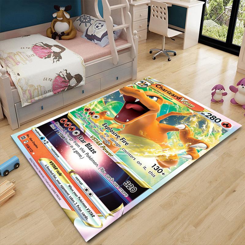 Cute Pikachu Pattern Non Slip Area Rug For Living Room Kids Bedroom Home Decor Floor Mat Under Sofa Table
