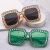 Crystal Oversized Sunglasses for Women Rhinestone Square Diamond Sun Glasses Retro Big Frame Sparkling Eyewear  New