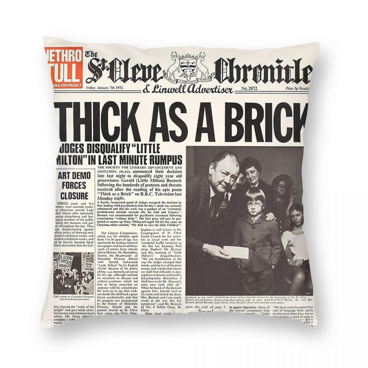 

Jethro Tull Thick As A Brick Square Pillowcase Polyester Linen Velvet Creative Zip Decor Throw Pillow Case Car Cushion Cover 30cmx30cm