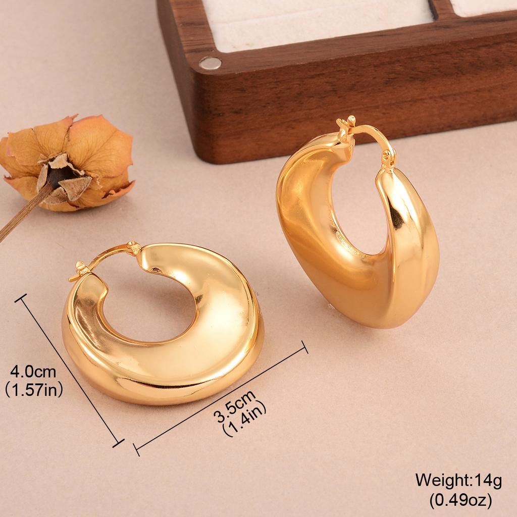 Full-glossy Concave-convex Hollow Earrings C-shaped Earrings 2026 New Simple and Fashionable High-end Earrings for Women