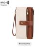 Dames RFID Anti-magnetische Lange Portemonnee: Retro Drievoudige Clutch met Meerdere Kaarthouders